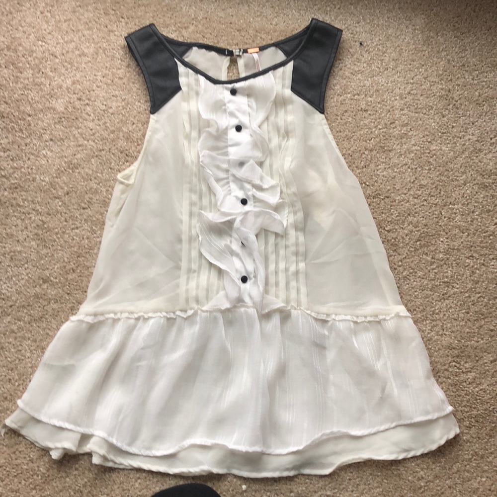 Free people white chiffon top